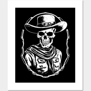 Skeleton Cowboy Western Posters and Art